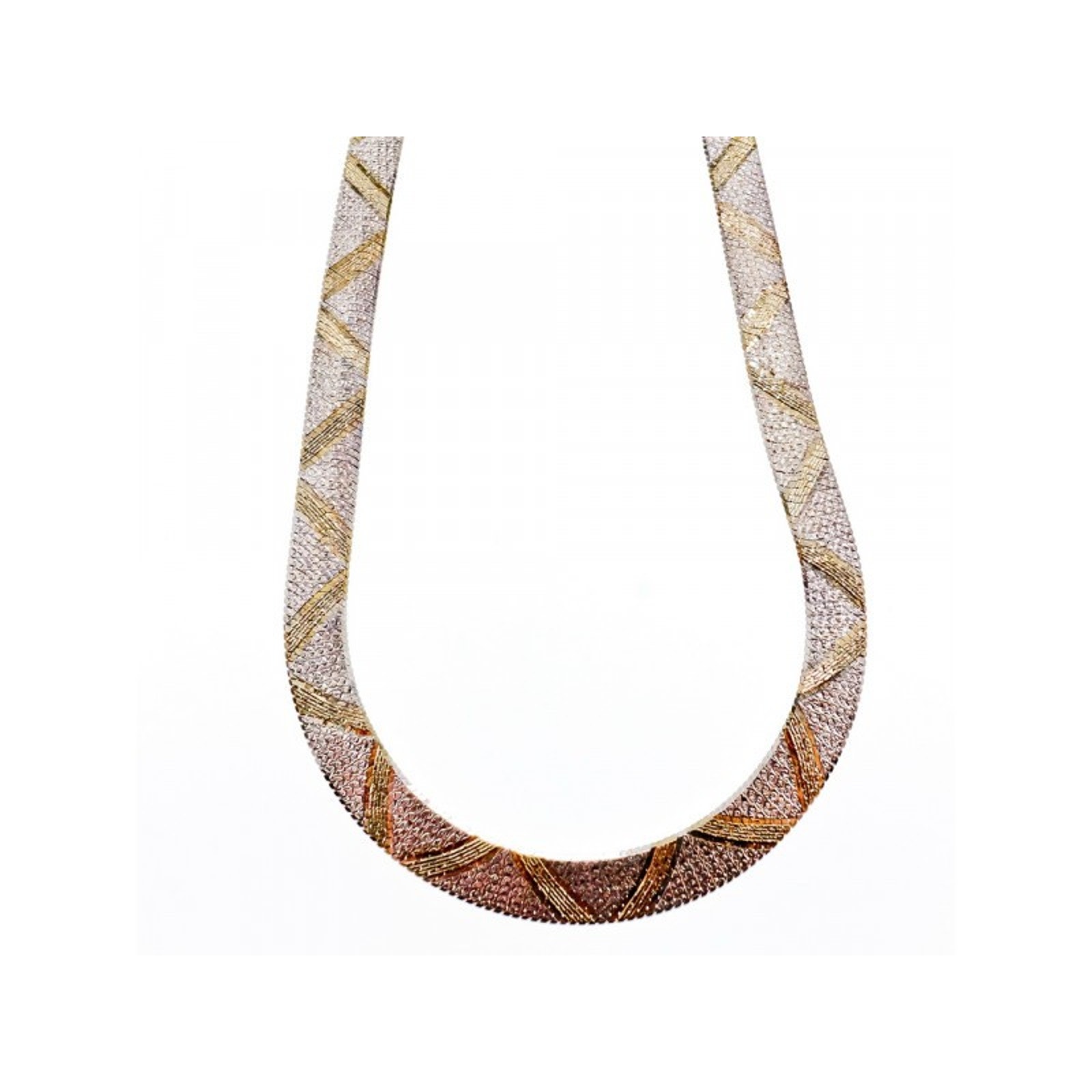 925 Sterling Silver With Gilding Necklace Italy Milor